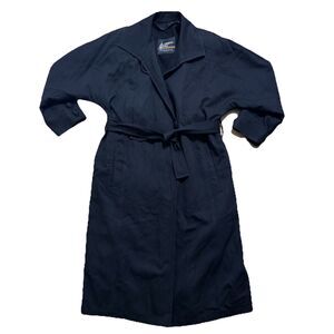 London Fog Trench Coat Women’s Sz 10 Petite Black Belted Removable Liner